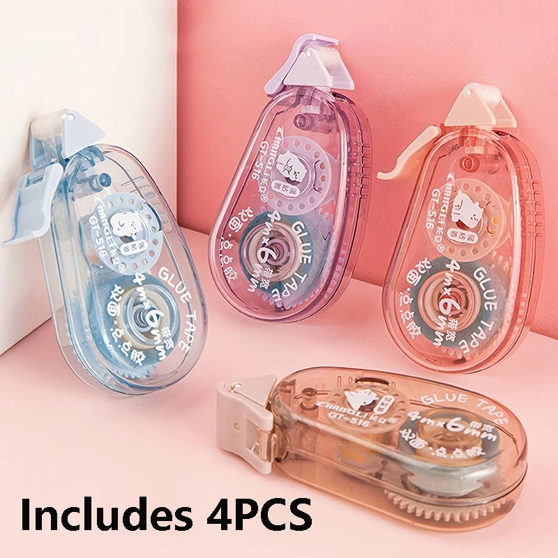 4PCS Double-sided sticky tape - Strong adhesive for DIY scrapbooks, collage albums, school supplies and craft projects