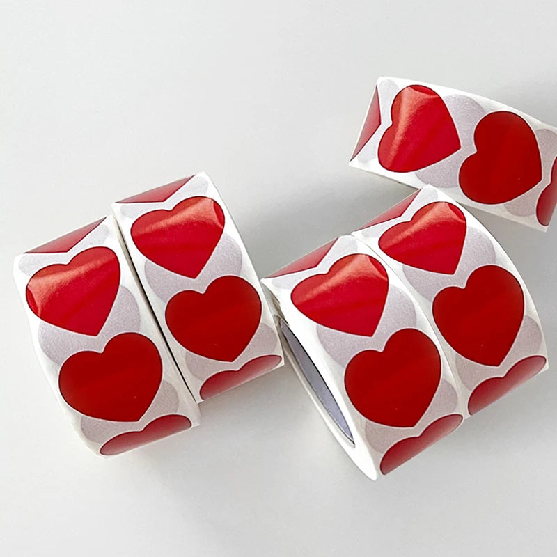 500Pcs Red Pink Heart Stickers for Valentines Day Wedding Gift Packing Bag Packaging Labels Love Scrapbooking Diy Stickers