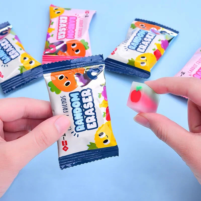 1Pc Fruit Blind Box Rubber Cute Writing Pencil Rubber Stationery Supplies Reward Children