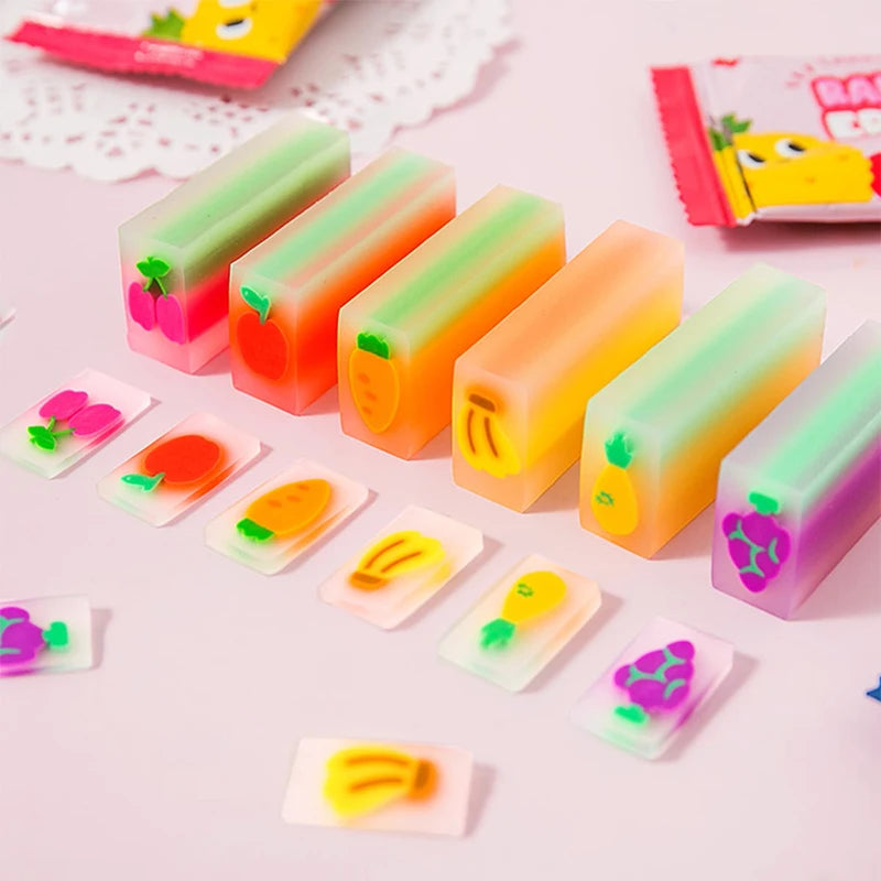 1Pc Fruit Blind Box Rubber Cute Writing Pencil Rubber Stationery Supplies Reward Children