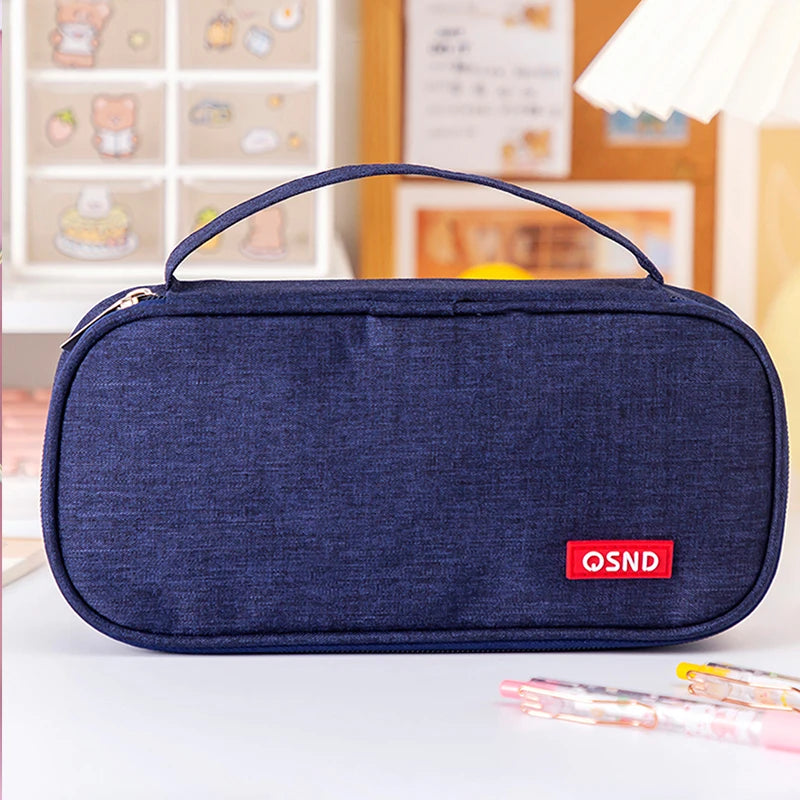 Pen Storage Bag Pencil Case 4 Layer Large Capacity Cosmetic High Quality Study Supplies Simple Student Stationary Boxes