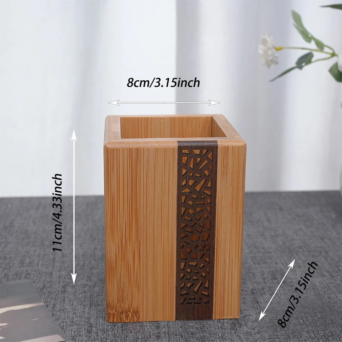 Minimalist Wooden Pen Holder, Single Slot Pencil Stand, Back To School Essential, Office Desk Organizer, Natural Wood Stationery